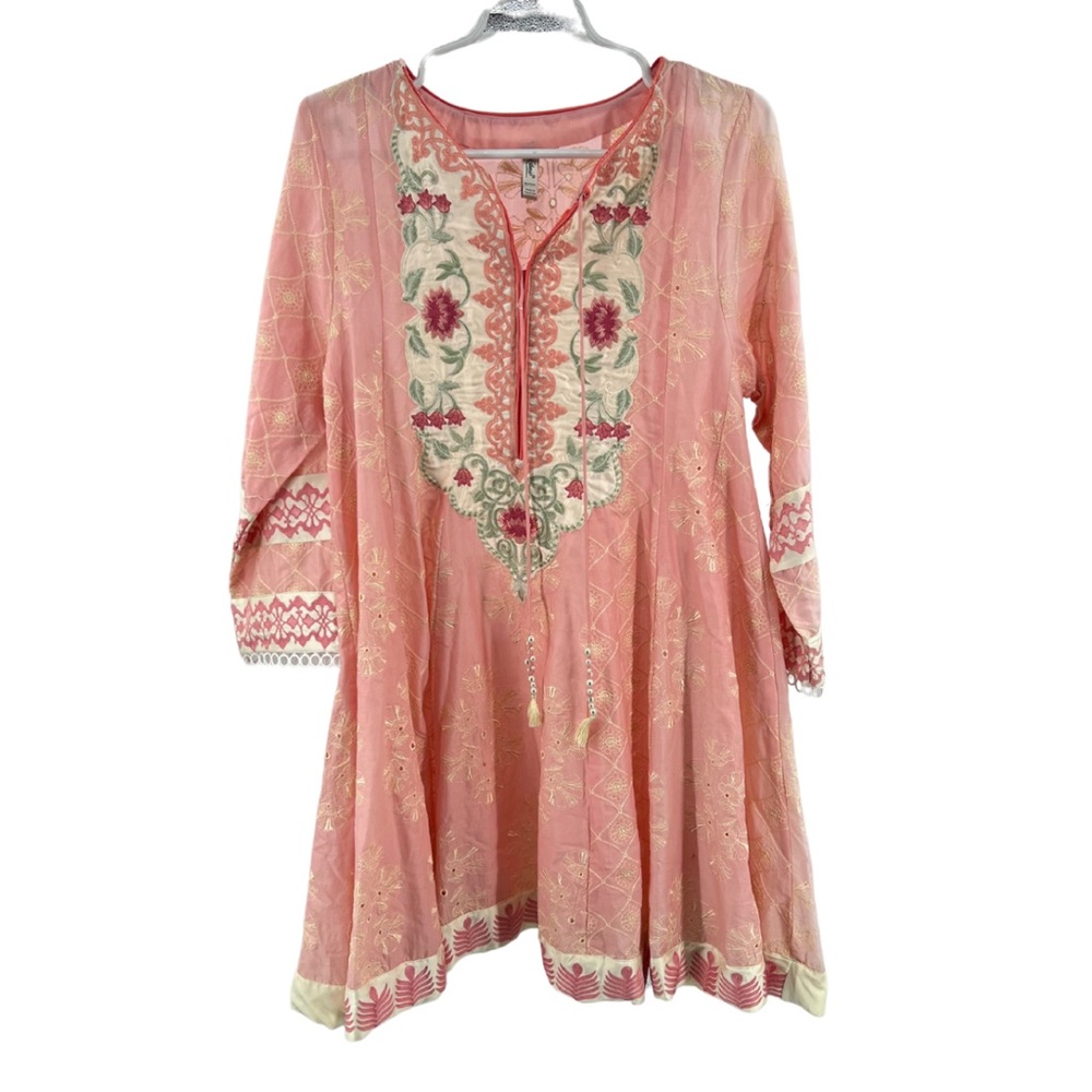 Ethnic by Outfitters embroidered eyelet floral dress top shirt M feminine